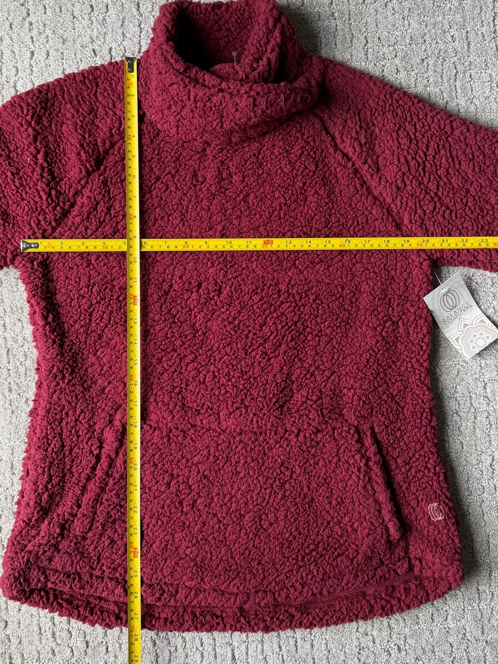 NWT High Neck Teddy Fleece maroon cuddly XL - Picture 3 of 11